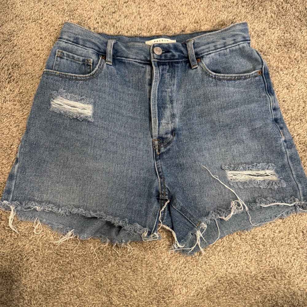PacSun Light Blue 90s Girlfriend Distressed Jean Shorts size 28